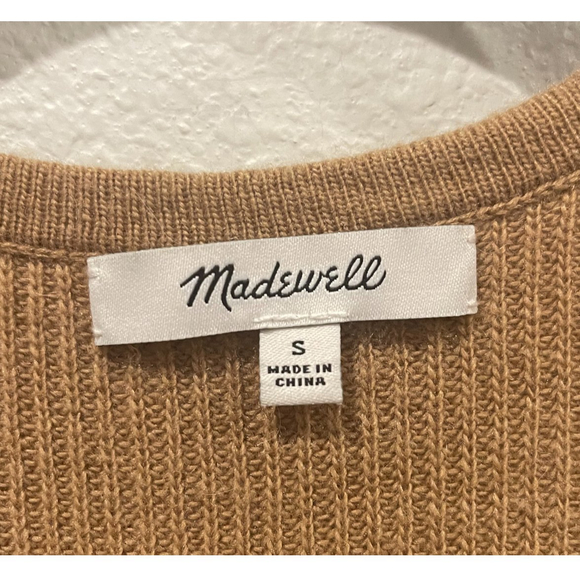 MADEWELL Warmlight Brown V-Neck Pullover Sweater - Picture 2 of 4